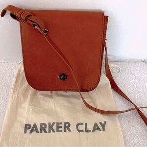 Parker Clay Layla crossbody, rust brown leather satchel bag